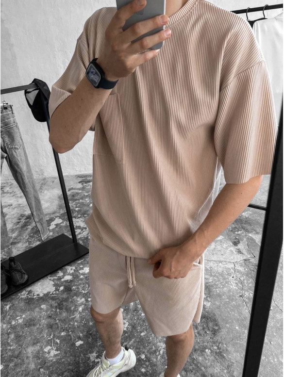 Літній oversize костюм у рубчик