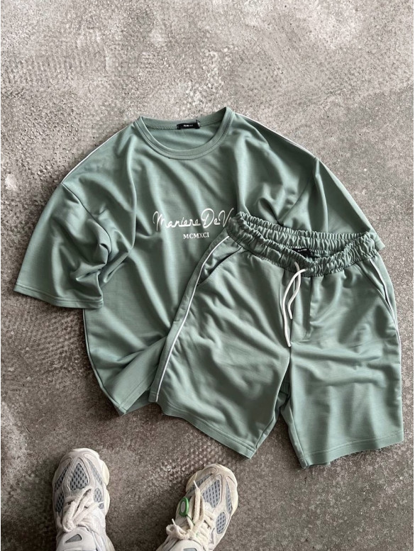 Літній oversize костюм з надписом