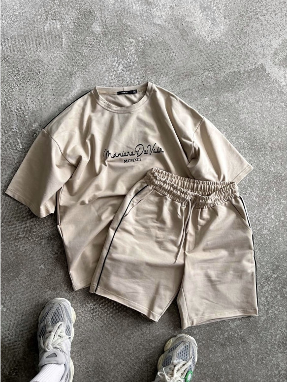 Літній oversize костюм з надписом