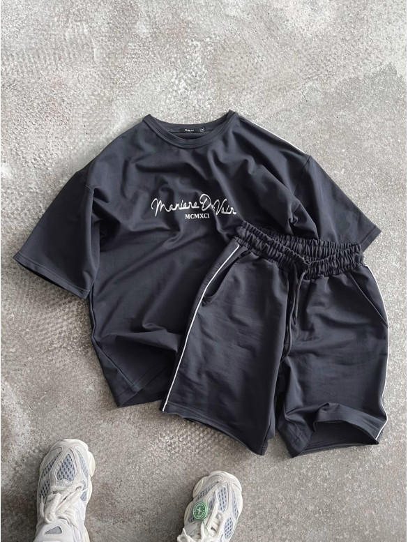 Літній oversize костюм з надписом