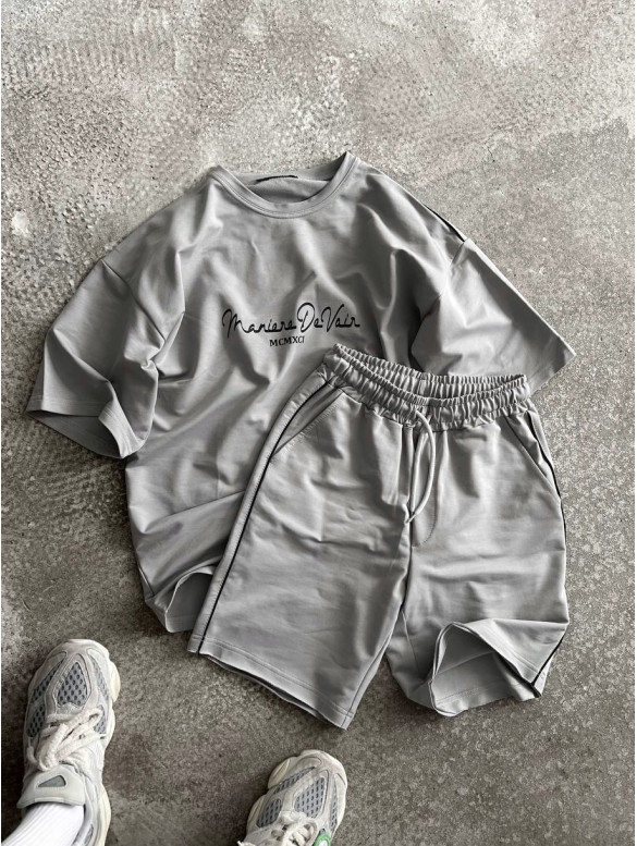 Літній oversize костюм з надписом