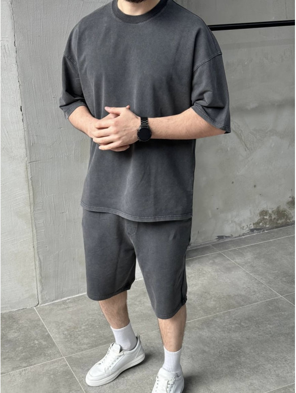 Oversize костюм з вивареної тканини