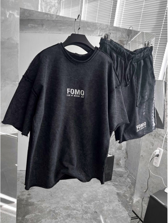 Літній oversize костюм з надписом