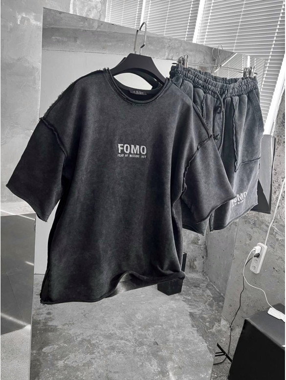 Літній oversize костюм з надписом