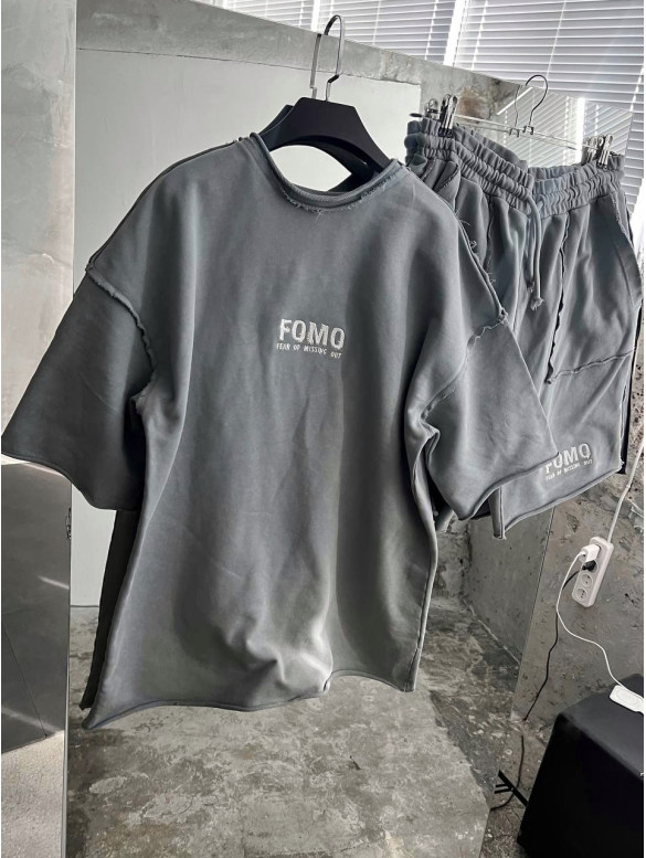 Літній oversize костюм з надписом