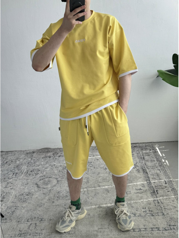 Літній oversize костюм з вишивкою