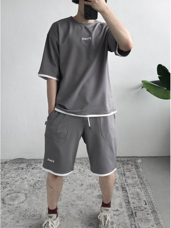 Літній oversize костюм з вишивкою