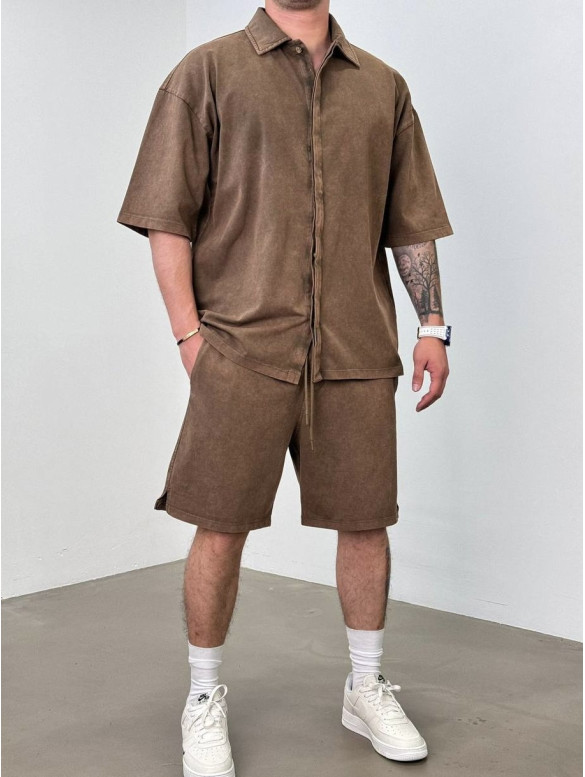 Oversize костюм з вивареної тканини