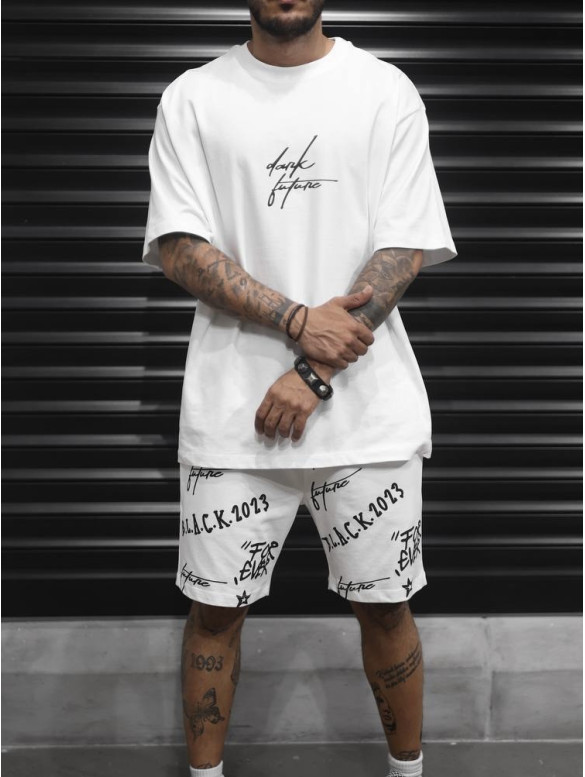 Літній oversize костюм з надписом