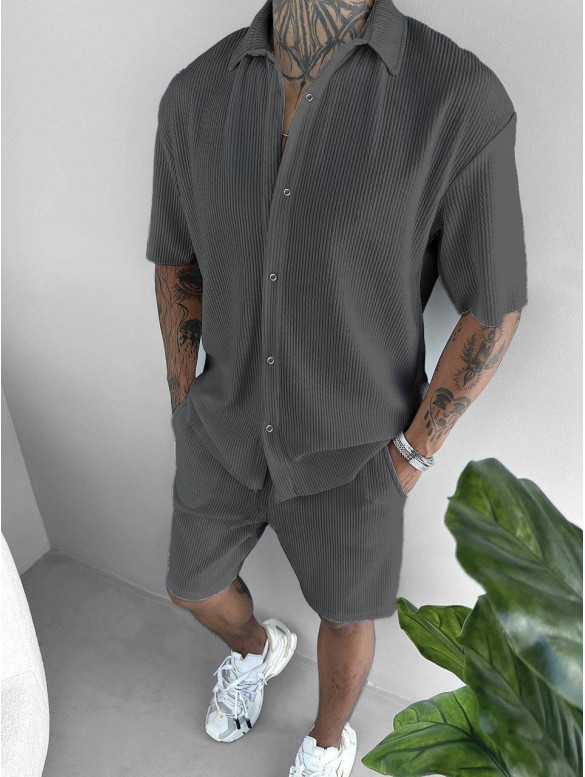 Літній oversize костюм у рубчик