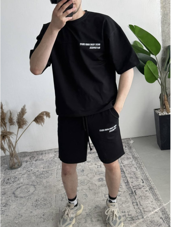 Літній oversize костюм з надписом