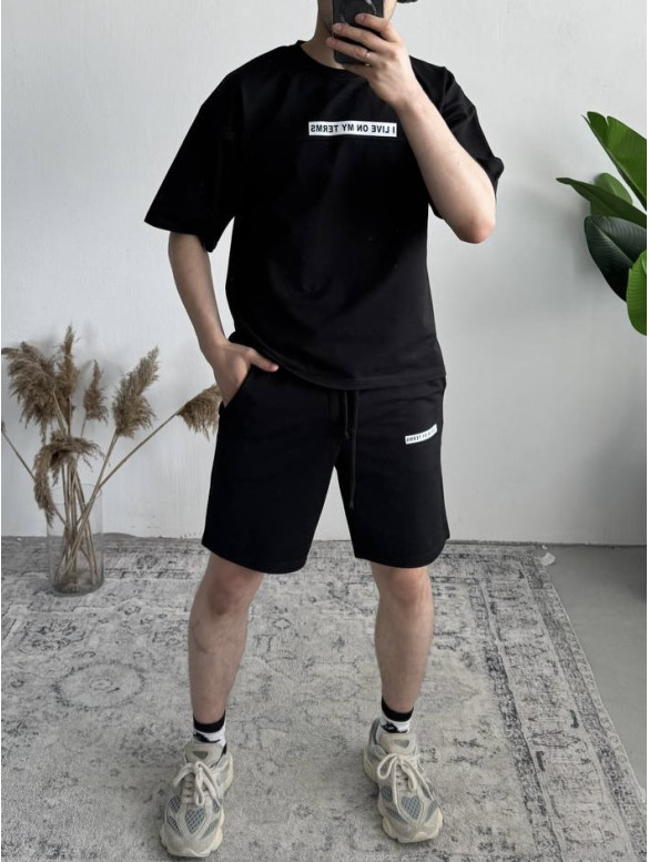 Літній oversize костюм з надписом