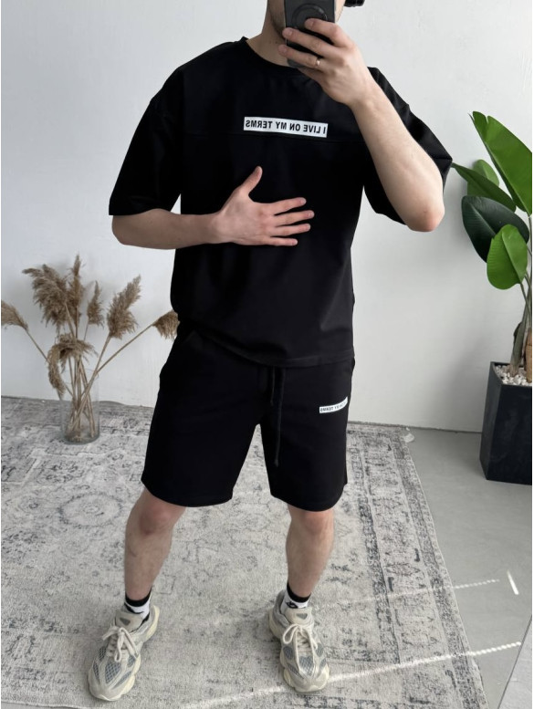 Літній oversize костюм з надписом