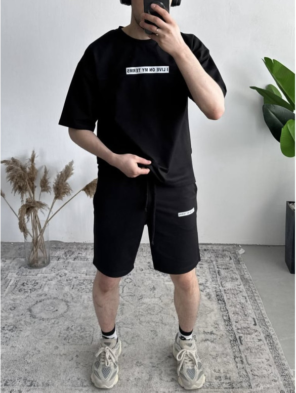 Літній oversize костюм з надписом