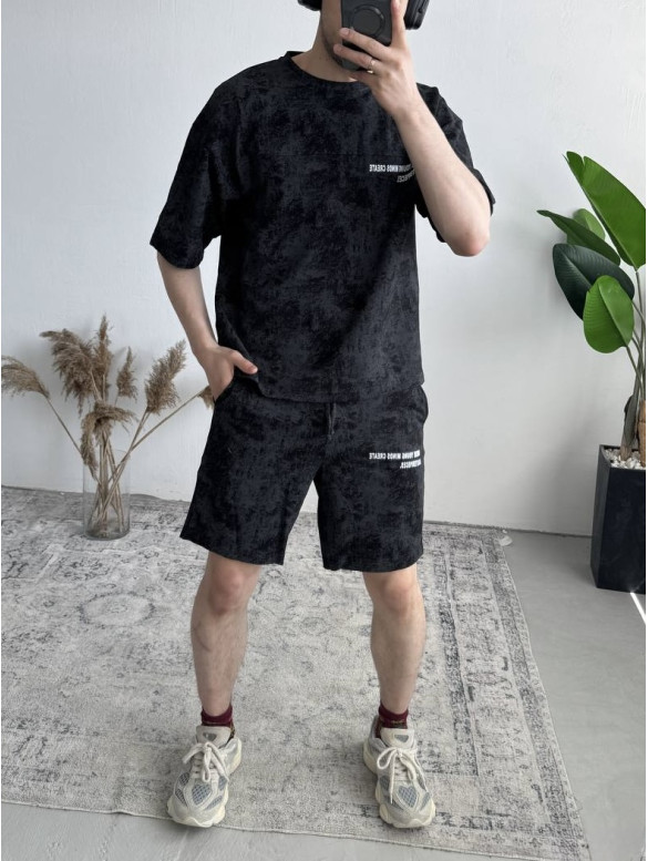 Літній oversize костюм з надписом