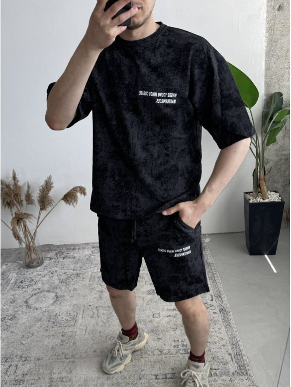 Літній oversize костюм з надписом