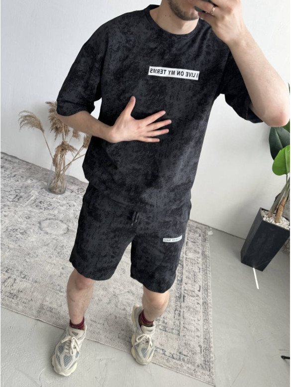Літній oversize костюм з надписом