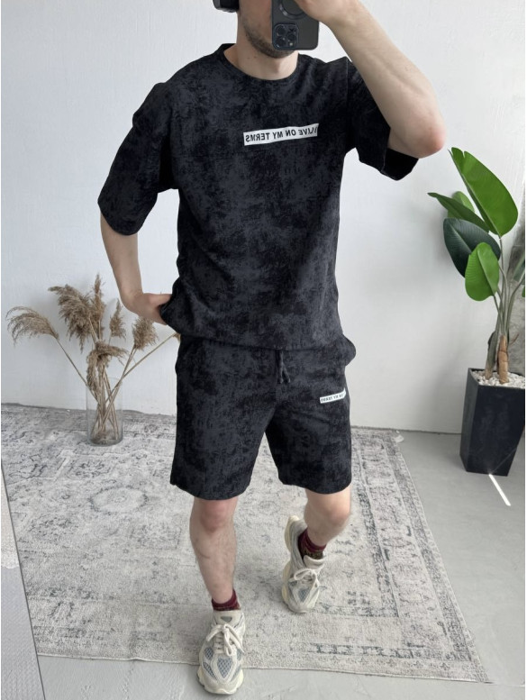 Літній oversize костюм з надписом