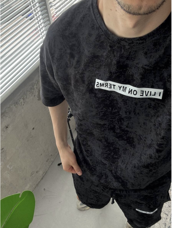 Літній oversize костюм з надписом