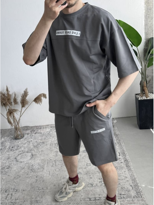 Літній oversize костюм з надписом