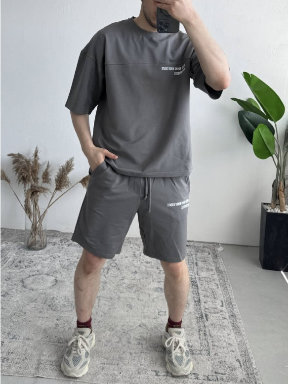 Літній oversize костюм з надписом