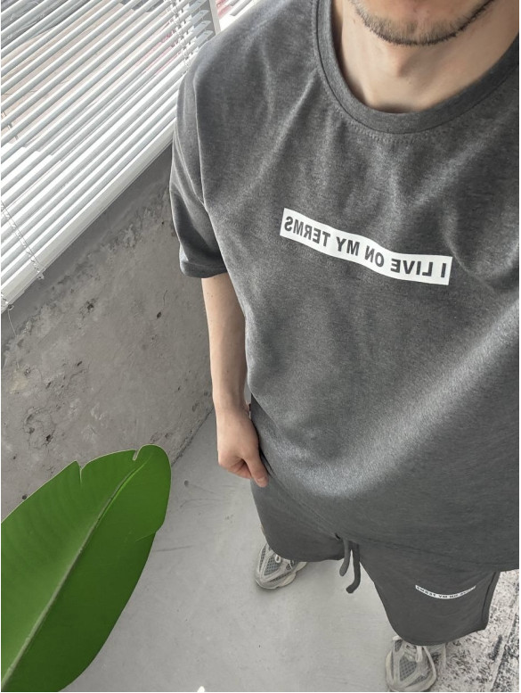 Літній oversize костюм з надписом