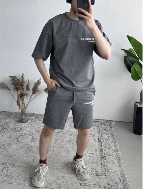 Літній oversize костюм з надписом