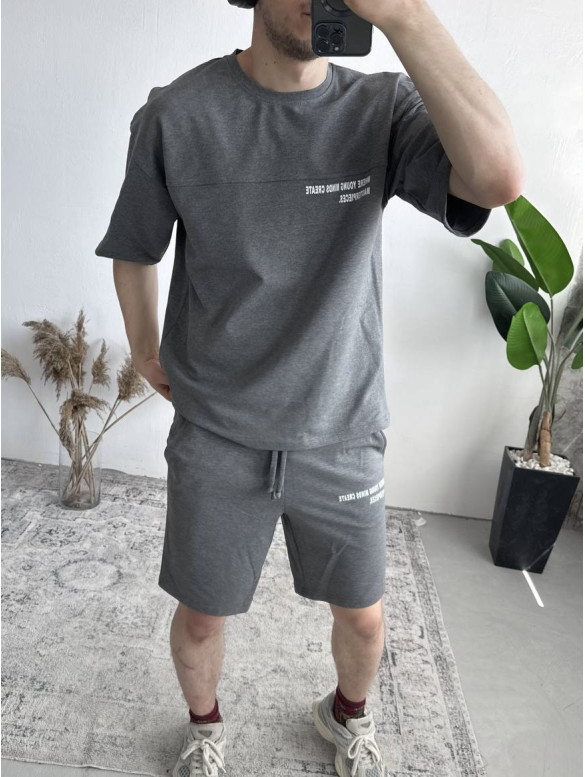 Літній oversize костюм з надписом