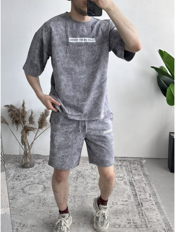 Літній oversize костюм з надписом