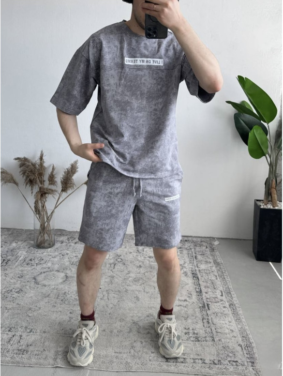 Літній oversize костюм з надписом