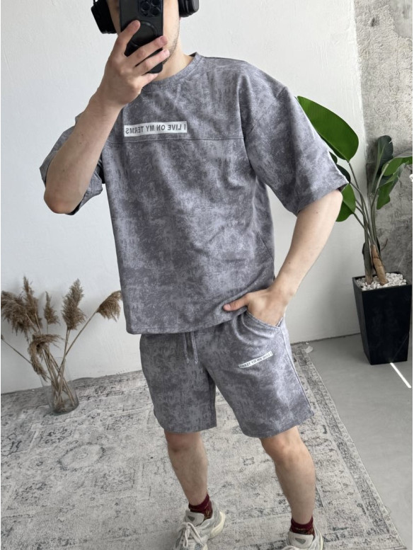 Літній oversize костюм з надписом