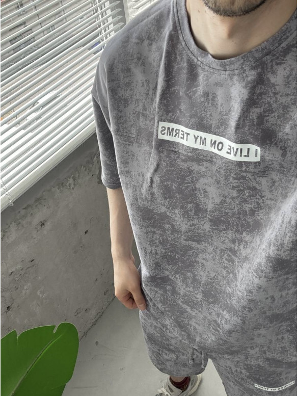 Літній oversize костюм з надписом