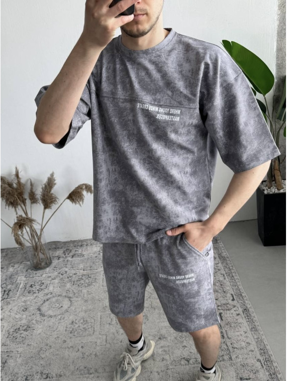Літній oversize костюм з надписом