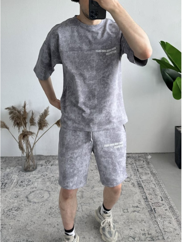 Літній oversize костюм з надписом