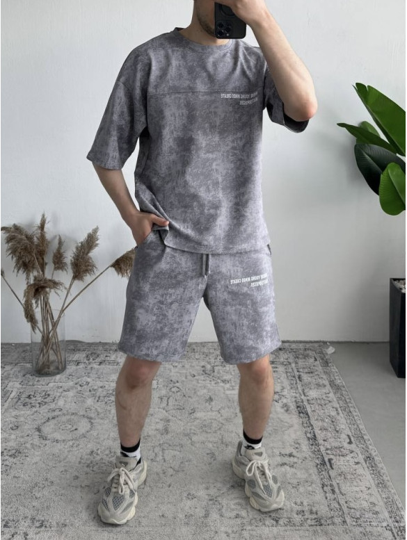 Літній oversize костюм з надписом