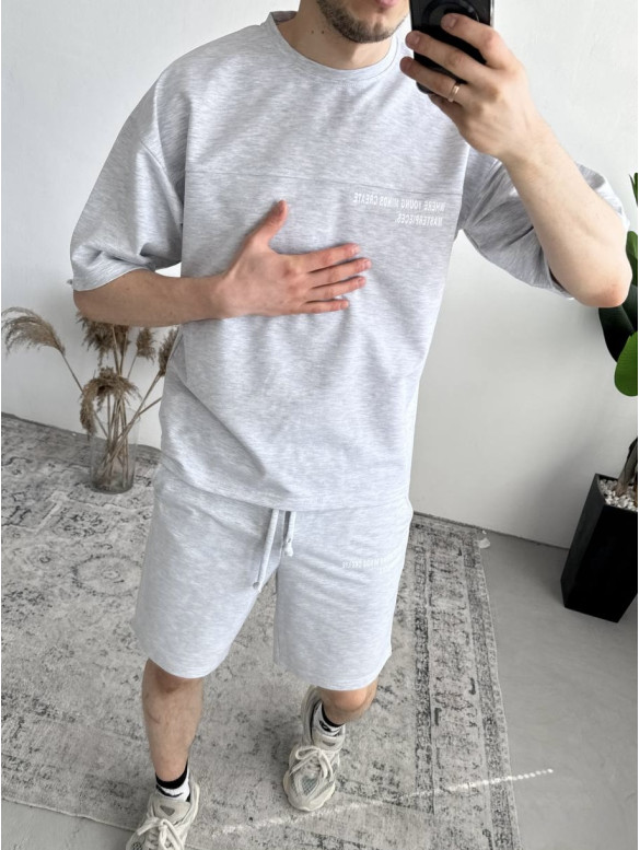 Літній oversize костюм з надписом