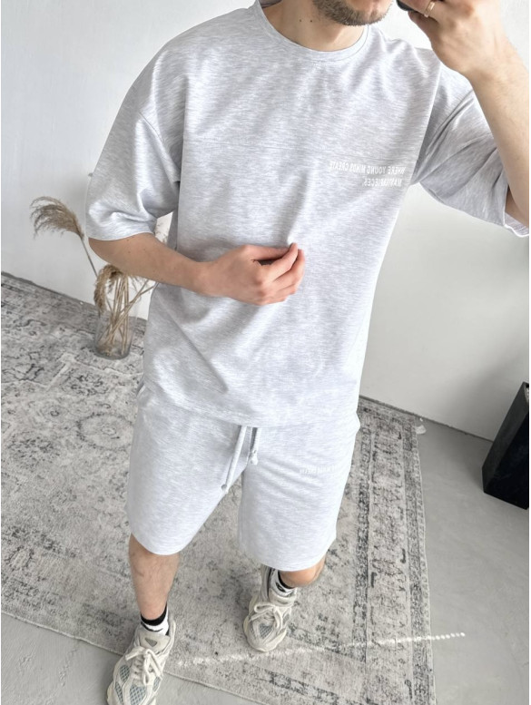 Літній oversize костюм з надписом