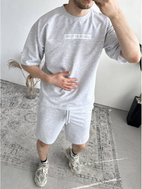 Літній oversize костюм з надписом