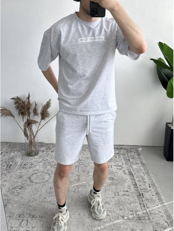 Літній oversize костюм з надписом