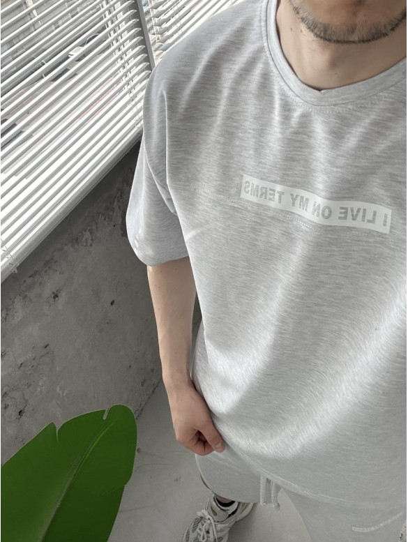 Літній oversize костюм з надписом