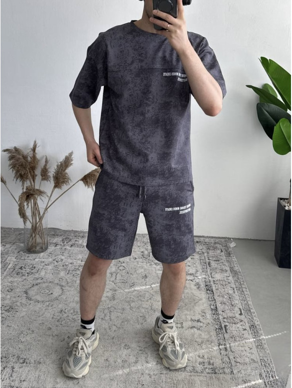 Літній oversize костюм з надписом