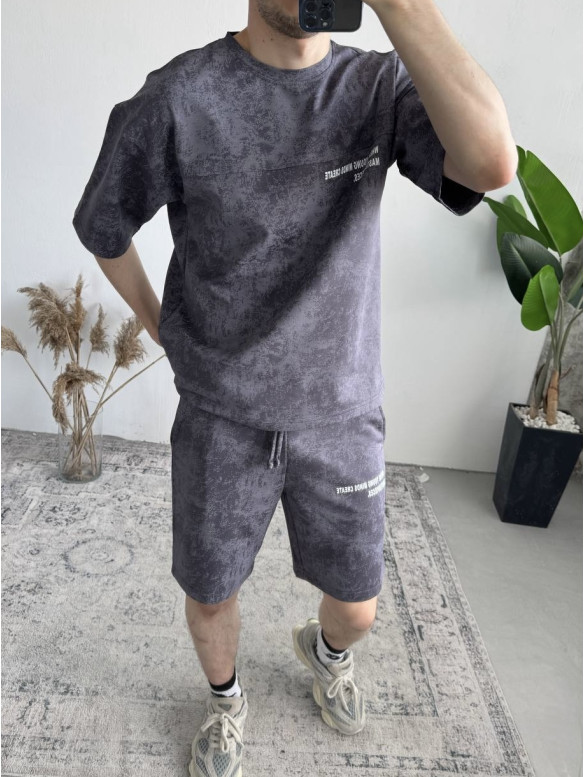 Літній oversize костюм з надписом