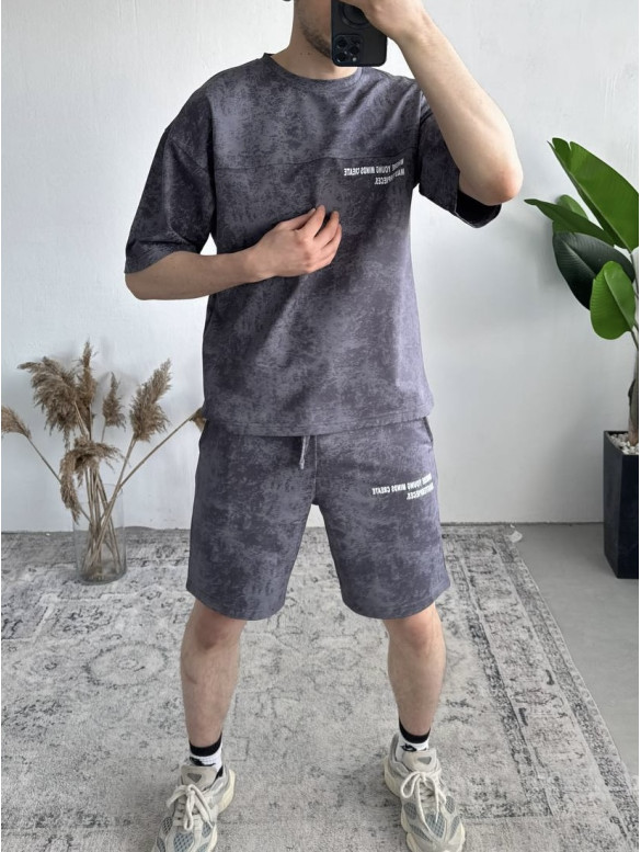 Літній oversize костюм з надписом