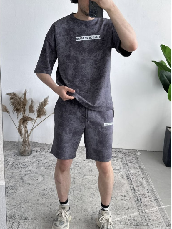 Літній oversize костюм з надписом