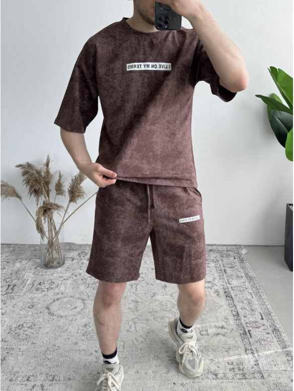 Літній oversize костюм з надписом