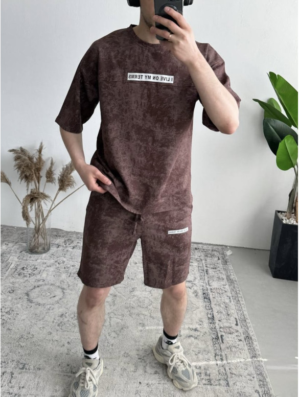 Літній oversize костюм з надписом
