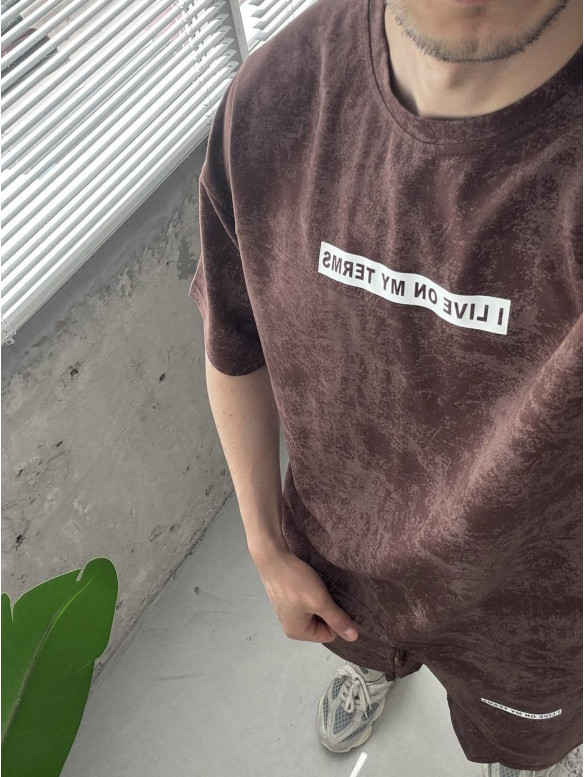 Літній oversize костюм з надписом