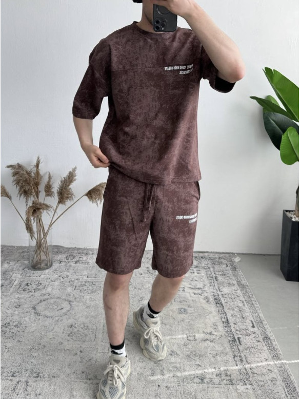 Літній oversize костюм з надписом