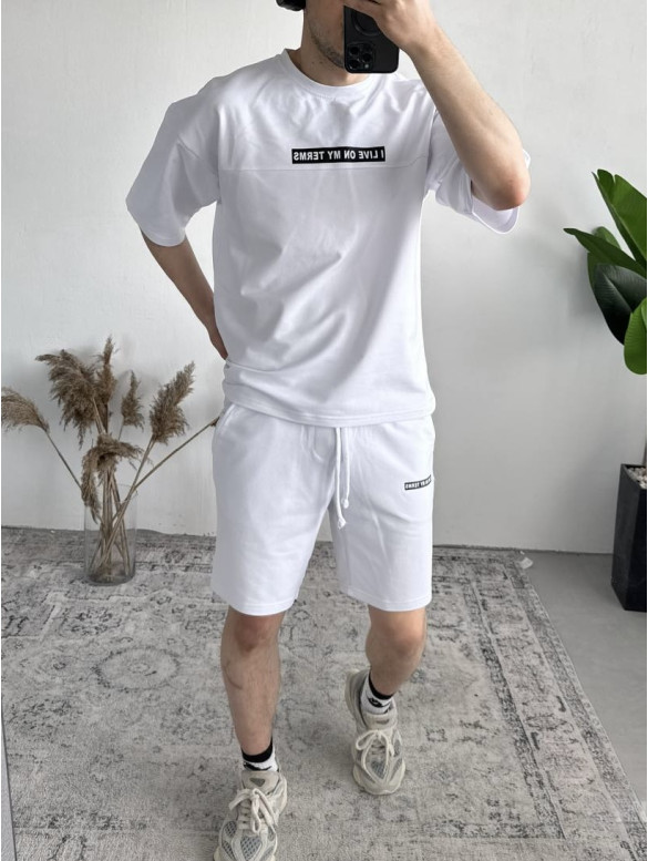 Літній oversize костюм з надписом