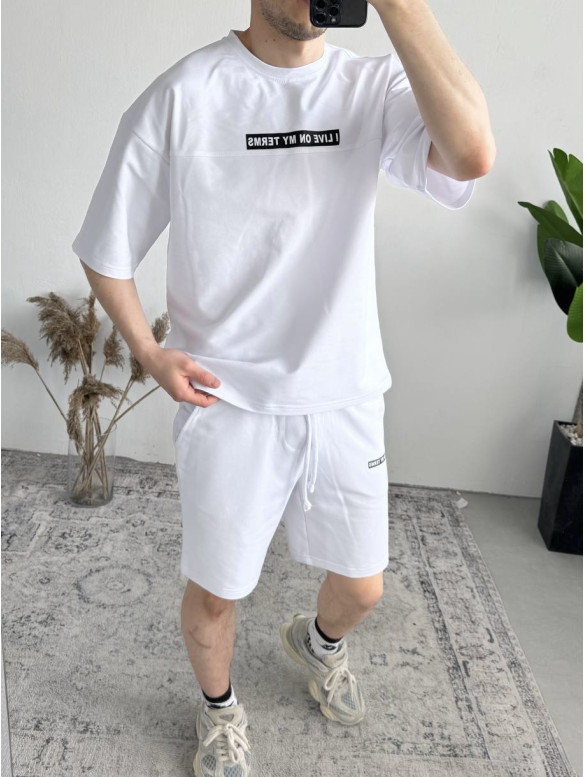 Літній oversize костюм з надписом
